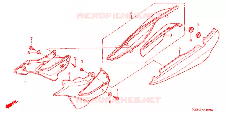 COUVERCLES LATERAUX Honda MOTO 125 XR 2011  XR125LEKB