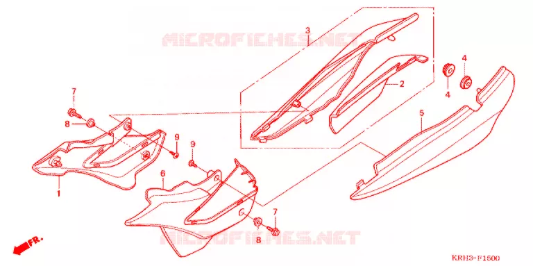 COUVERCLES LATERAUX Honda MOTO 125 XR 2011  XR125LEKB