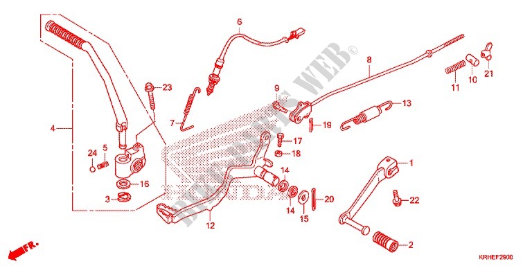 PEDALE pour Honda XR 125 L ARRANQUE ELÉCTRICO 1LA 2012