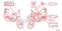 ETIQUETTE DE PRECAUTIONS (XR125LEK/LK) pour Honda XR 125 L ARRANQUE ELÉCTRICO 3LA 2012