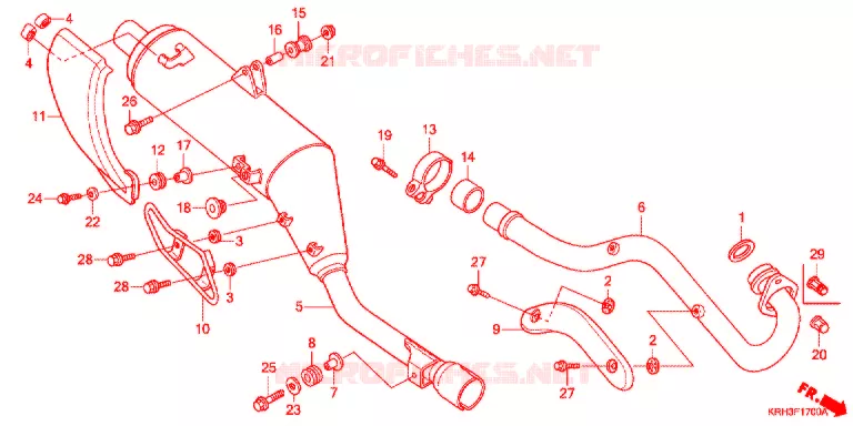 SILENCIEUX D'ECHAPPEMENT Honda MOTO 125 XR 2011  XR125LKB