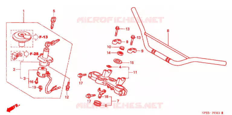 GUIDON - TE DE FOURCHE Honda MOTO 250 XR 2004  XR250HS3
