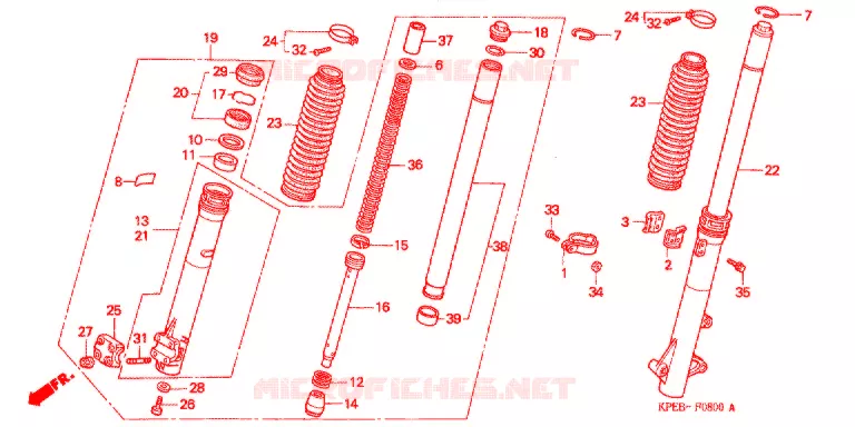 FOURCHE Honda MOTO 250 XR 2003  XR250LS3