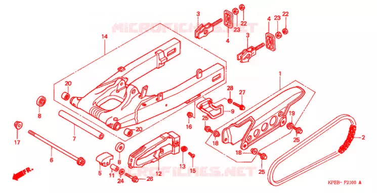 BRAS OSCILLANT Honda MOTO 250 XR 2004  XR250LS3