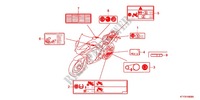 ETIQUETTE DE PRECAUTIONS (SAUF KO, 2KO) pour Honda CBR 125 TRICOLORE 2012