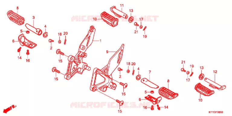 REPOSE PIED Honda MOTO 125 CBR 2011  CBR125RWB