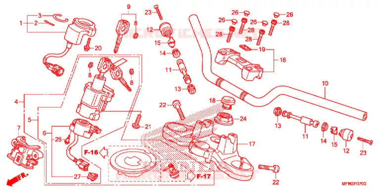 GUIDON - TE DE FOURCHE Honda MOTO 1000 CB 2015  CB1000RF