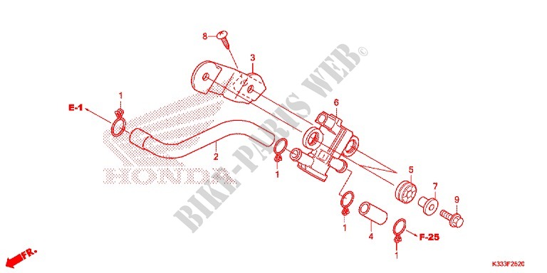 ELECTROVANNE D'INJECTION D'AIR pour Honda CBR 250 R REPSOL 2015