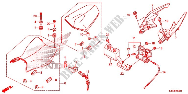 SELLE pour Honda CBR 250 R REPSOL 2015