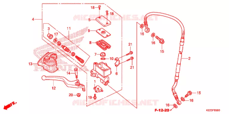 MAITRE CYLINDRE DE FREIN AVANT Honda MOTO 250 CRF 2016  CRF250LF