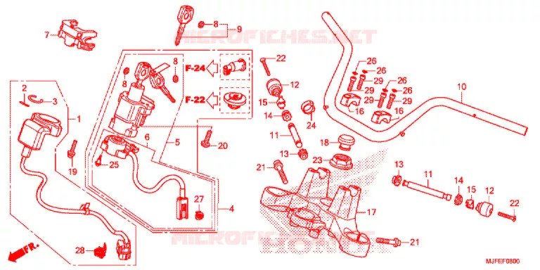 GUIDON - TE DE FOURCHE Honda MOTO 700 CTX 2015  CTX700NDF