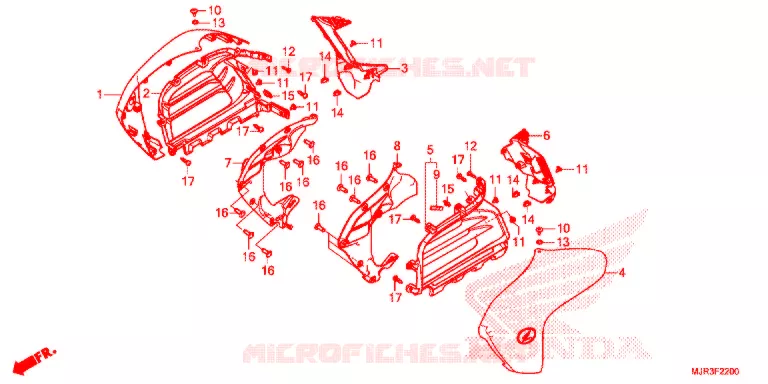 OUIES DE RADIATEUR Honda MOTO 1800 GOLD-WING 2017  GL1800CF
