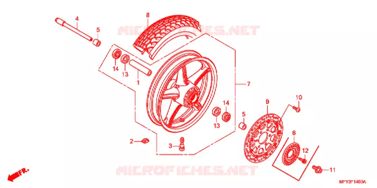 ROUE AVANT (VT1300CR/CRA) Honda MOTO 1300 VT 2012  VT1300CRAC