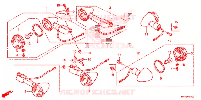 CLIGNOTANT Honda MOTO 1300 VT 2016  VT1300CXAF
