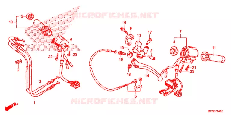 LEVIER DE GUIDON - CABLE - COMMODO Honda MOTO 1300 VT 2016  VT1300CXAF