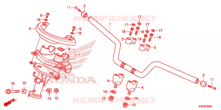 GUIDON - CARENAGE Honda SCOOTER 150 PCX 2015  WW150EXF