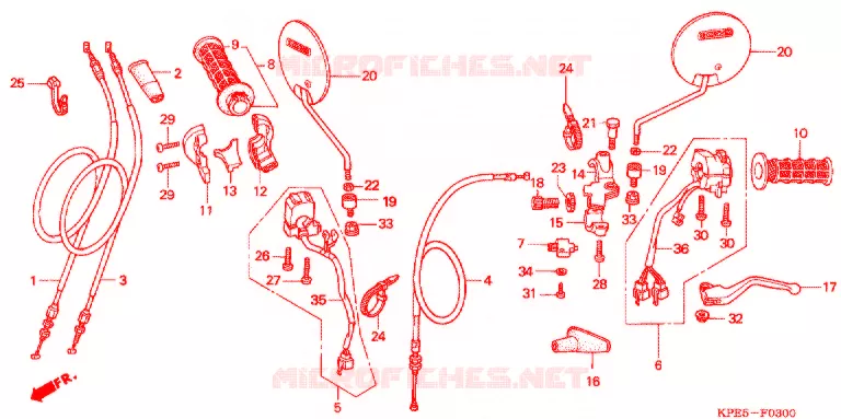 LEVIER DE GUIDON - CABLE - COMMODO Honda MOTO 250 XR 2017  XR250HSE