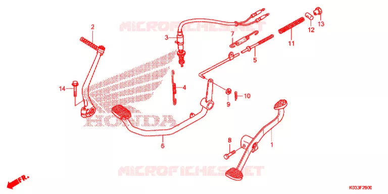 PEDALE - KICK Honda MOTO 110 WAVE 2012  AFS1102SHC