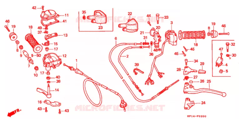 COMMODOS - POIGNEES Honda ATV 200 FOURTRAX 1991  TRX200M