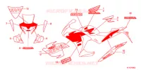 AUTOCOLLANTS (3) pour Honda CBR 125 REPSOL 2013