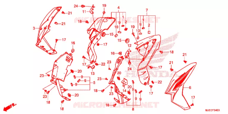 OUIES DE RADIATEUR Honda MOTO 650 CB 2015  CB650FE
