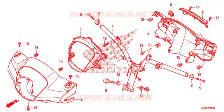 GUIDON - CARENAGE Honda SCOOTER 125 SH 2016  ANC125F
