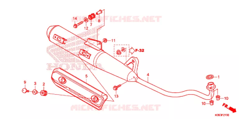 SILENCIEUX D'ECHAPPEMENT Honda MOTO 110 WAVE 2013  AFS1101SHD