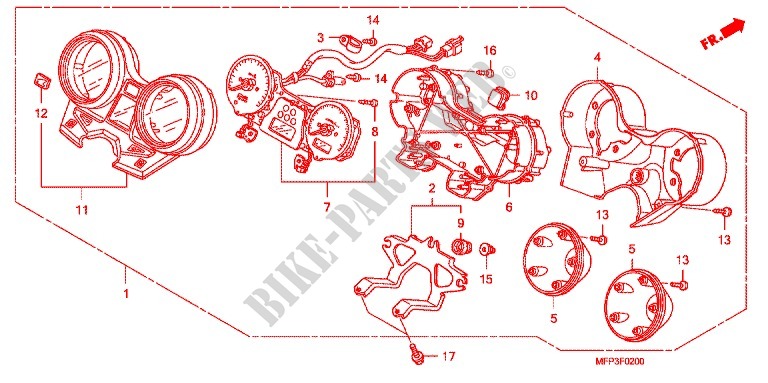 COMPTEUR (CB1300/CB1300A) pour Honda CB 1300 SUPER FOUR ABS 2009