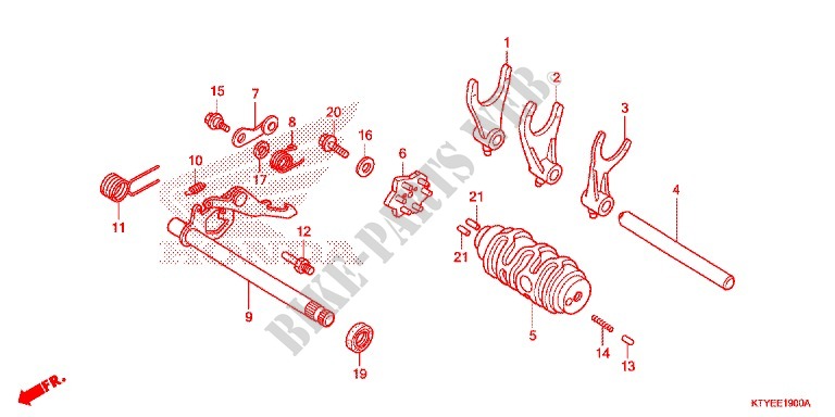 BARILLET DE SELECTION pour Honda CBR 125 REPSOL 2015