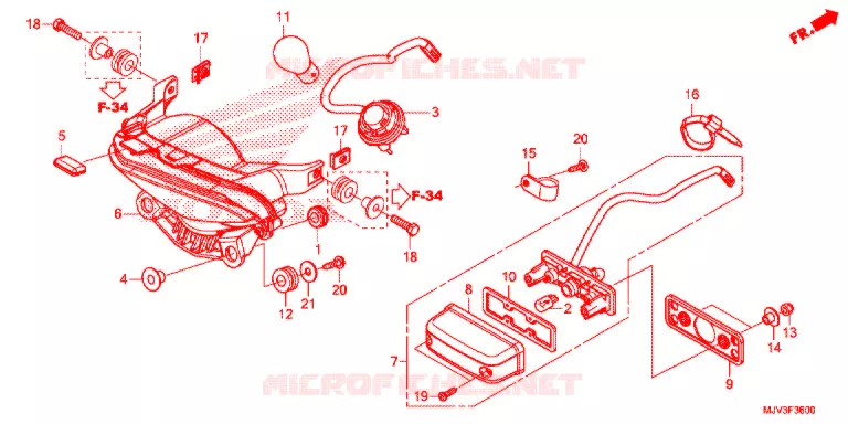 FEU ARRIERE Honda MOTO 500 CBR 2015  CBR500RAF