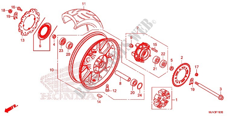 ROUE ARRIERE pour Honda CBR 500 R ABS 2015