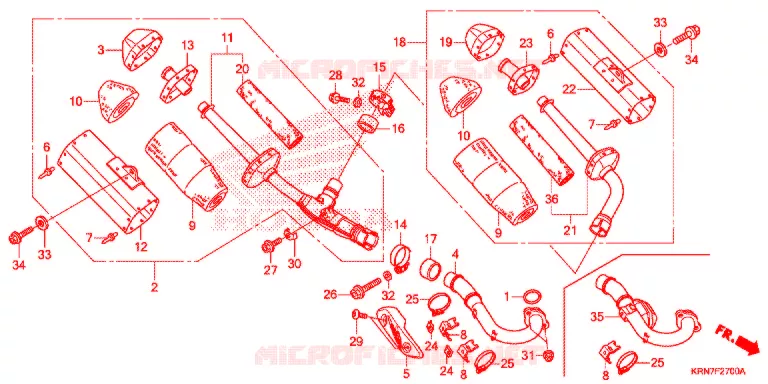 SILENCIEUX D'ECHAPPEMENT Honda MOTO 250 CRF 2018  CRF250RG