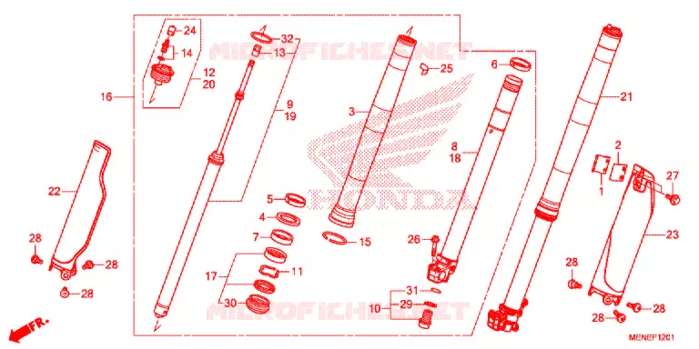 FOURCHE (F/G) Honda MOTO 450 CRF 2016  CRF450RG