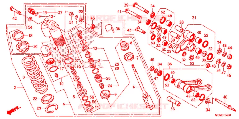 AMORTISSEUR ARRIERE Honda MOTO 450 CRF 2017  CRF450RG