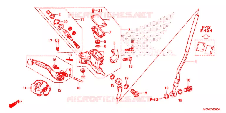MAITRE CYLINDRE DE FREIN AVANT Honda MOTO 450 CRF 2017  CRF450RG