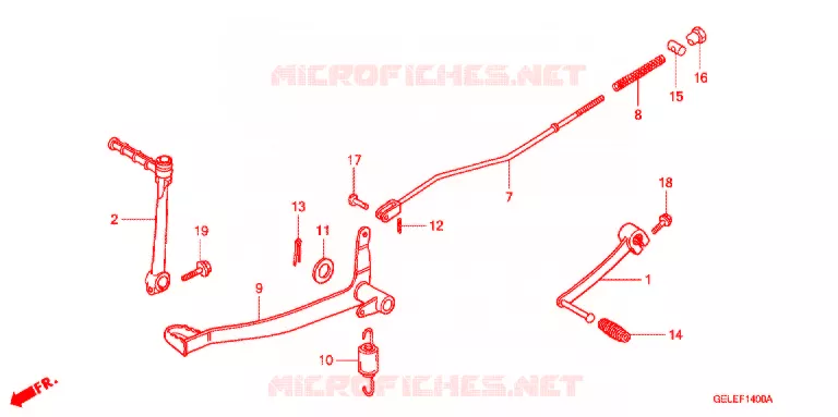 PEDALE DE FREIN - KICK Honda MOTO 50 CRF 2008  CRF50F8