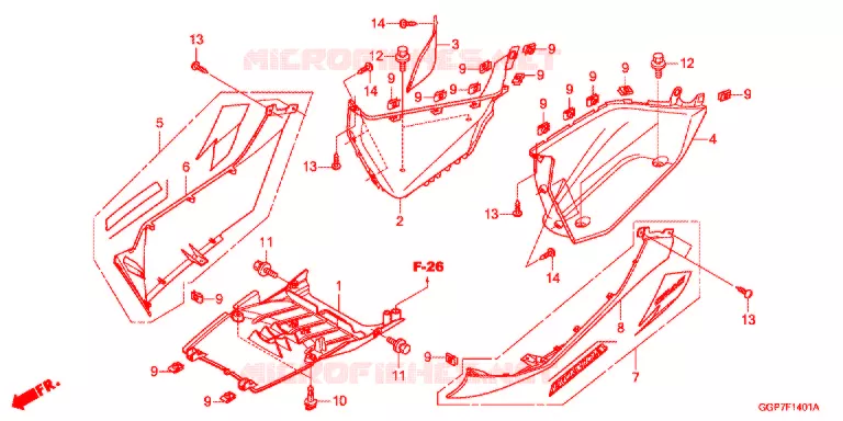 MARCHE PIEDS (NSC502WH/T2) Honda SCOOTER 50 VISION 2015  NSC50T2F