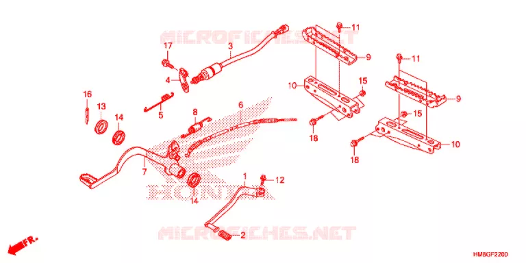 PEDALE - REPOSE PIED Honda ATV 250 FOURTRAX 2016  TRX250TEE
