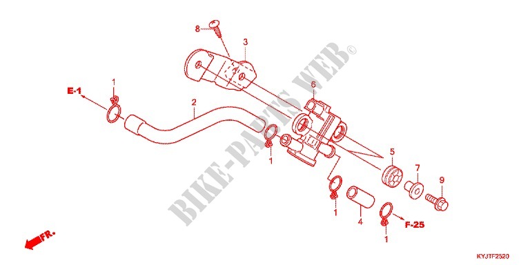 ELECTROVANNE D'INJECTION D'AIR pour Honda CBR 250 R ABS TRICOLORE 2011