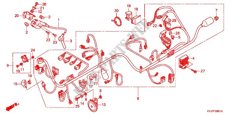 FAISCEAU DES FILS (CBR250RA) pour Honda CBR 250 R ABS TRICOLORE 2011