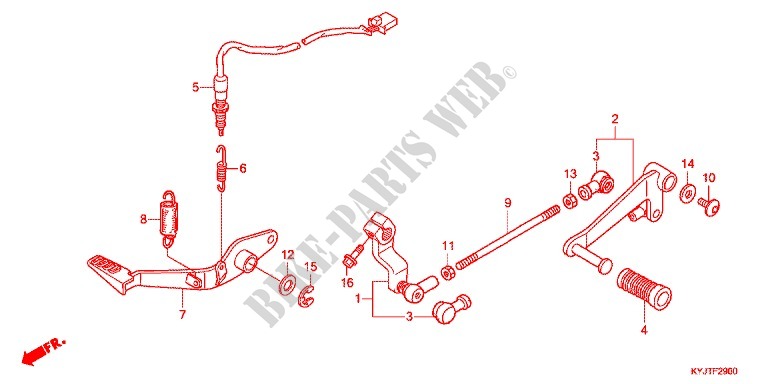 PEDALE pour Honda CBR 250 R ABS TRICOLORE 2011