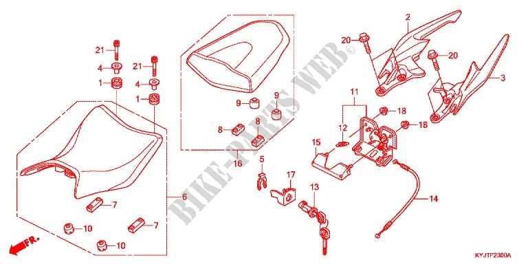 SELLE pour Honda CBR 250 R ABS TRICOLORE 2011