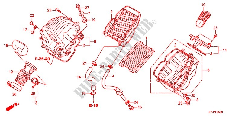 FILTRE A AIR pour Honda CBR 250 R BLEUE 2011