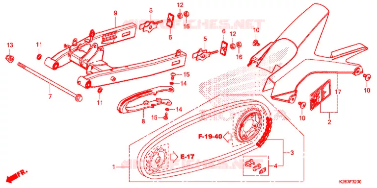BRAS OSCILLANT Honda MOTO 125 MSX 2015  MSX125F