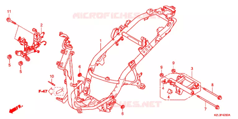 CADRE Honda SCOOTER 110 VISION 2011  NSC110WHB
