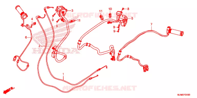 COMMODO - LEVIER - CABLE Honda MOTO 800 CROSSRUNNER 2017  VFR800XF
