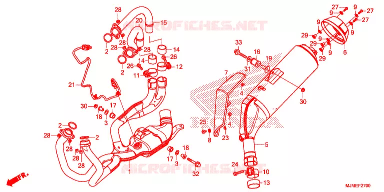 SILENCIEUX D'ECHAPPEMENT Honda MOTO 800 CROSSRUNNER 2015  VFR800XF