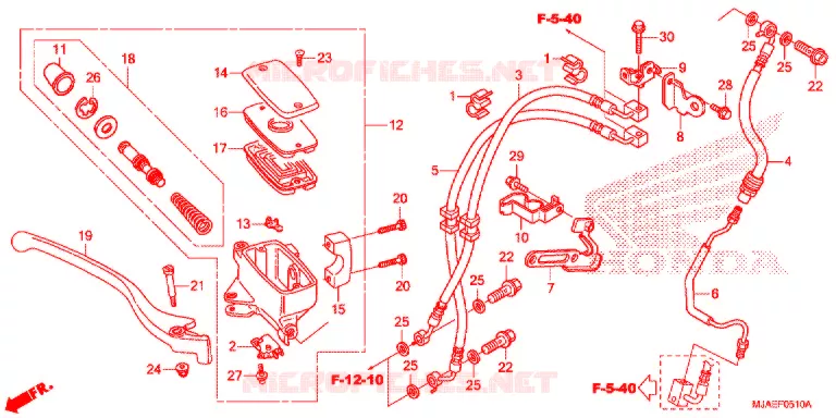 MAITRE CYLINDRE DE FREIN AVANT (VT750CS) Honda MOTO 750 SHADOW 2015  VT750CSF