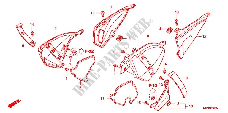COUVERCLES LATERAUX pour Honda CB 1000 R 2010