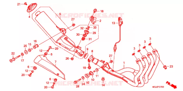 SILENCIEUX D'ECHAPPEMENT Honda MOTO 1000 CBF 2011  CBF1000FAB